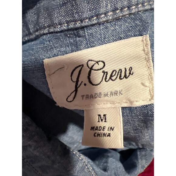 J.Crew Chambray Shirt Dress Women M 100% Cotton Button Front Long Sleeve - Picture 5 of 7